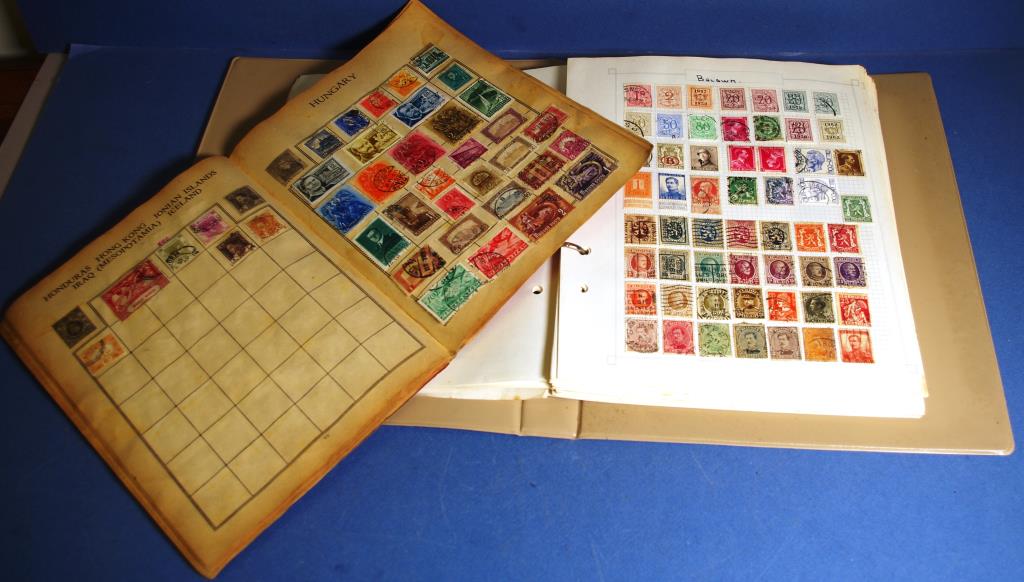 Two various foreign stamps albums