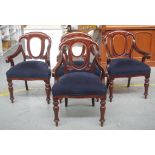 Four Admiralty back carver chairs