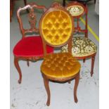 Three various antique side chairs