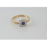 18ct gold, sapphire and diamond ring