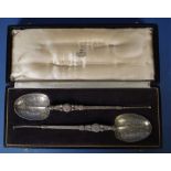 Pair of sterling silver anointing spoons
