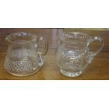 Two early cut crystal water jugs