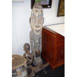 PNG mid century carved wooden man