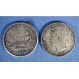 Two antique Spanish coins