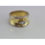 18ct yellow & white gold and 3 diamond ring