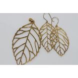 22ct gold dipped silver leaf pendant & earring set
