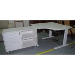 Laminated corner desk and cabinet