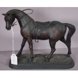 Vintage spelter standing horse figure