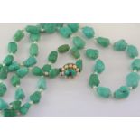 Vintage turquoise and pearl necklace
