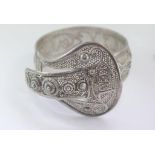 Unusual silver buckle bangle