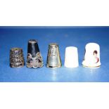 Five collectable thimbles