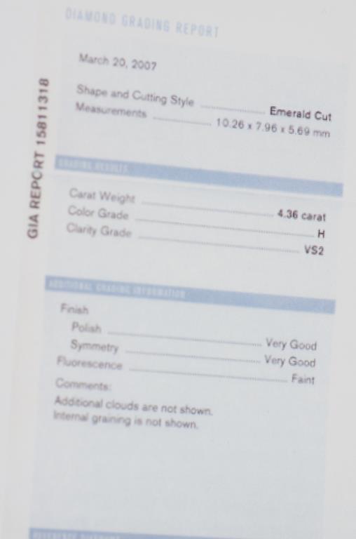 GSL certified 4.36ct diamond H/VS2 - Image 2 of 3