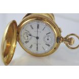 Waltham 18ct gold full hunter pocket watch