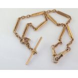 Antique hallmarked 9ct rose gold fob chain