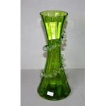 Victorian green glass vase
