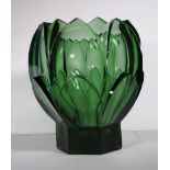 Large Mid century Swedish lotus shape glass vase