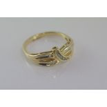 Gold and diamond ring marked 10K