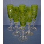Six Nachtmann crystal wine glasses