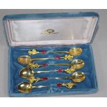 Set of six 18ct gold Australiana spoons