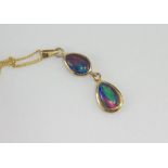 9ct gold and double opal pendant