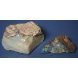 Two rough opal specimens