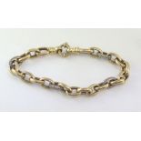 Vintage 9ct gold bracelet with diamond simulants