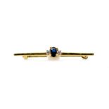 9ct yellow gold, stone set brooch