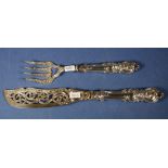 Victorian pair sterling silver fish servers