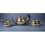 Edward VII sterling silver three piece tea set