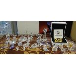 Quantity of mostly Swarovski figurines & ornaments