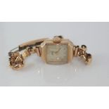 UWECO ladies 9ct rose gold cased wristwatch