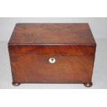 Early Victorian flame mahogany tea Caddy