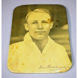 Vintage Don Bradman photographic plaque