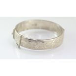 Engraved Scandia silver hinged bangle
