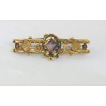 9ct gold bar brooch