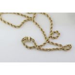 Vintage 14ct yellow gold twist rope necklace