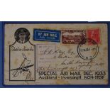 1933 Special Airmail Auckland-Invercargill cover