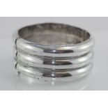 Wide sterling silver hinged bangle