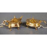 Two various George V sterling silver mustard pots
