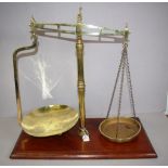 Set of early Victorian brass beam balance scales
