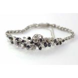 Silver and sapphire bracelet