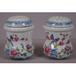 Pair Chinese ceramic pot pouri jars