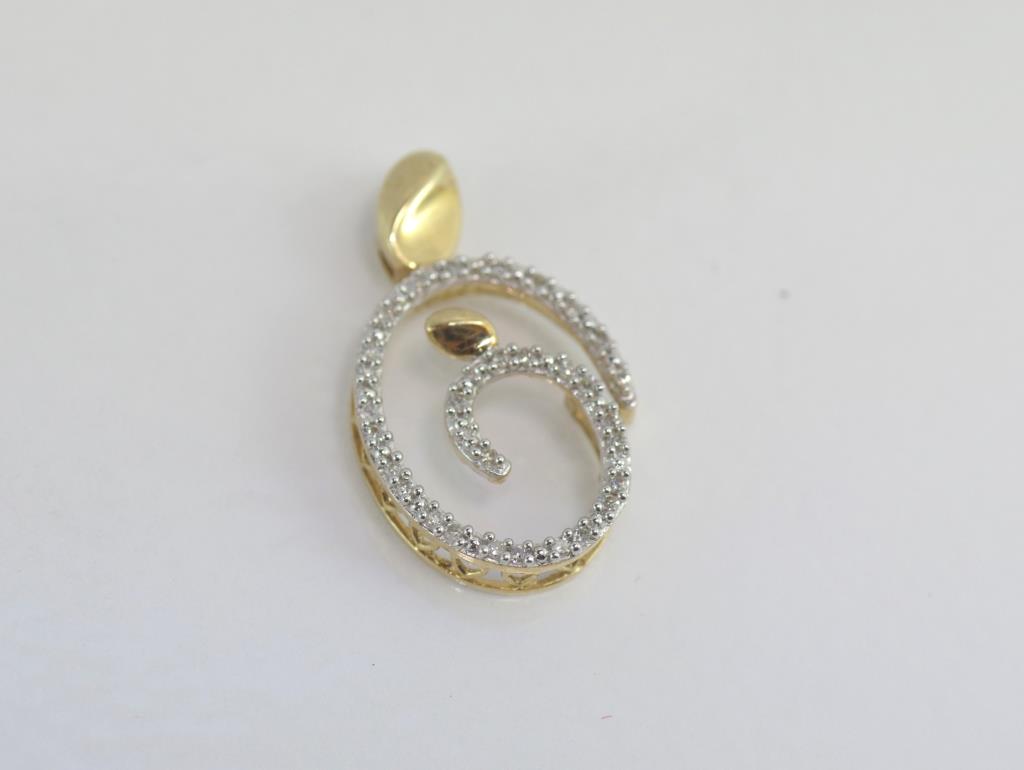 9ct gold and diamond pendant