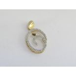 9ct gold and diamond pendant