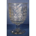 Large Thomas Webb cut crystal stemmed vase