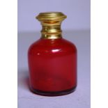 Antique ruby glass perfume bottle