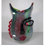 Picasso style art glass vase
