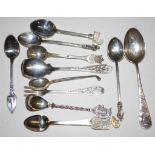 Three various sterling silver teaspoons