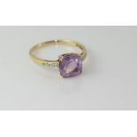 Gold and amethyst ring