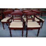 Set of 10 Victorian style dining chairs